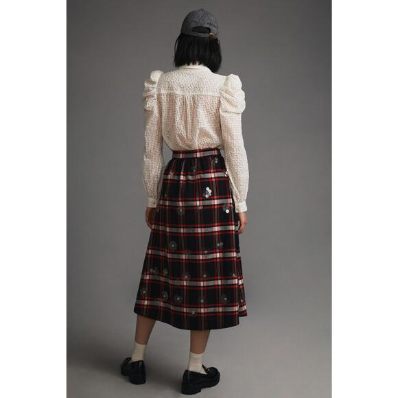 NWT Anthropologie Maeve Embellished Plaid Skirt - Size 6 - Picture 3 of 7